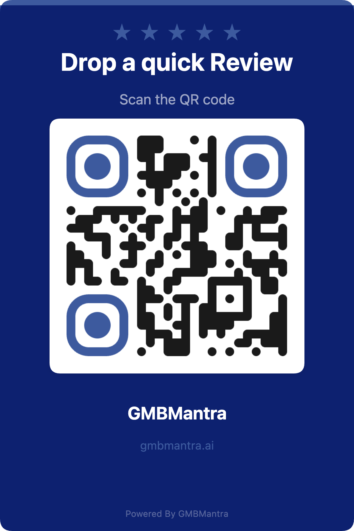 navy-bold QR standee