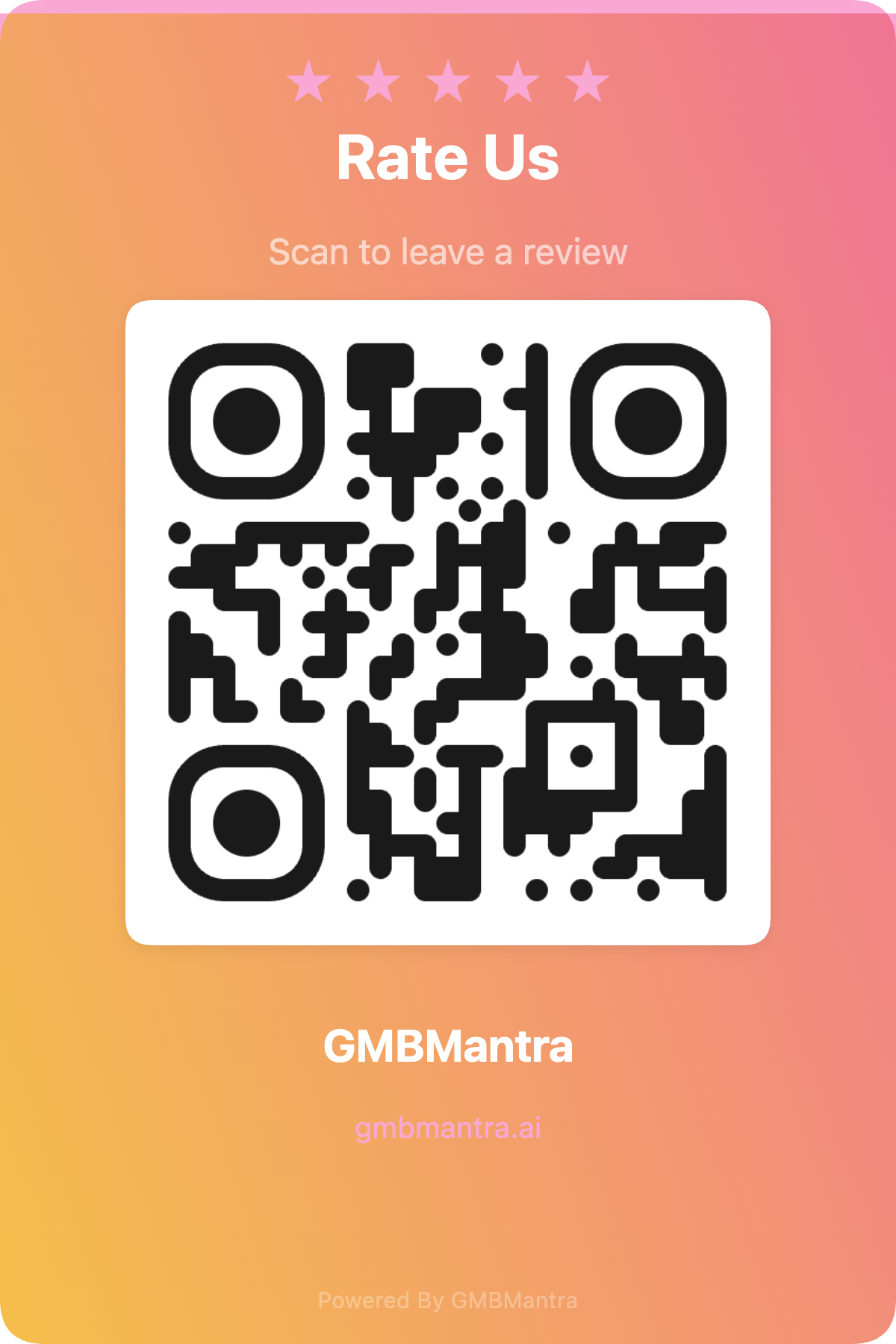 sunset-gradient QR standee